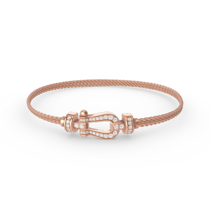 [⭐Lioran]FORCE SMALL HORSESHOE  DIAMOND CHAIN ROPE BRACELET