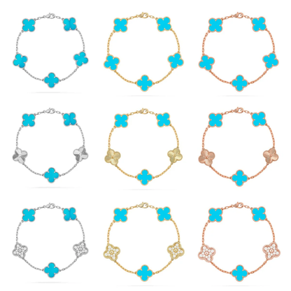 [⭐Lioran] CLOVER 5 MOTIF TURQUOISE BRACELET COLLECTION