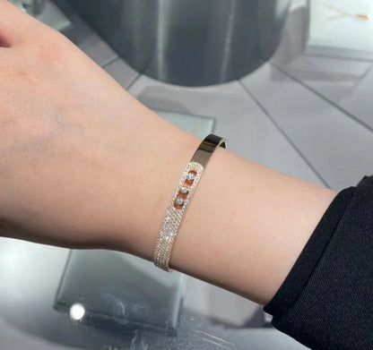 [⭐Lioran]Move Noa Rose Gold Pavé Diamond Bangle Bracelet