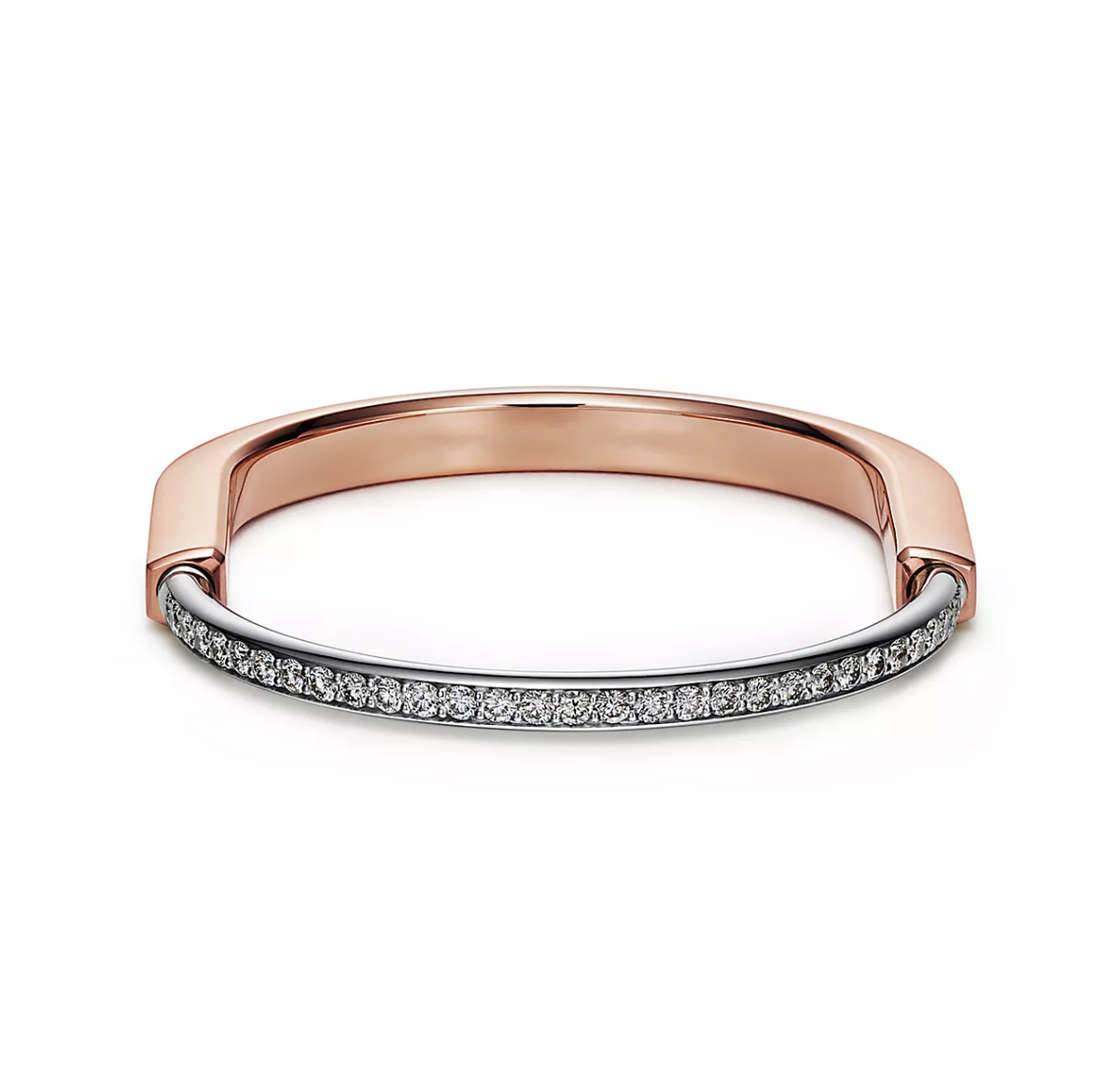 [Lioran]LOCK BRACELET ROSE AND WHITE GOLD DIAMOND