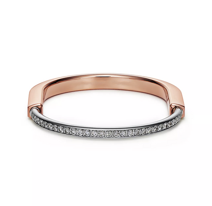 [Lioran]LOCK BRACELET ROSE AND WHITE GOLD DIAMOND