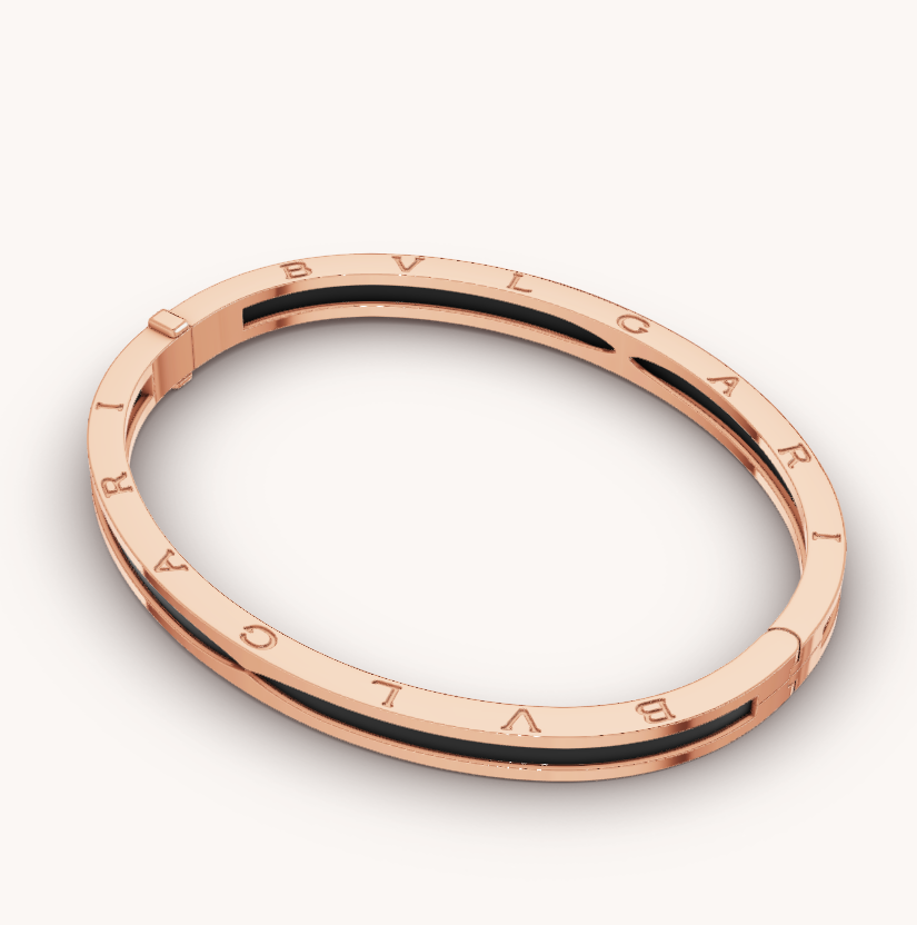 [⭐Lioran]ZERO 1 PINK GOLD WITH BLACK CERAMIC BRACELET