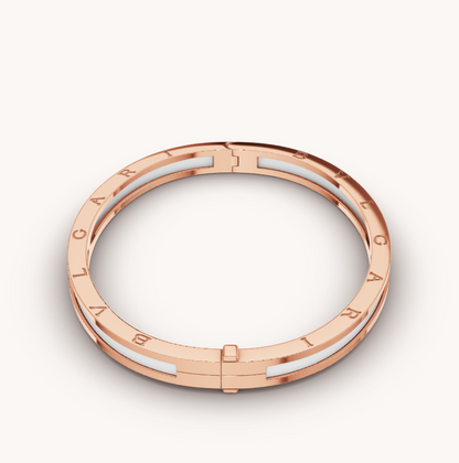 [⭐Lioran]ZERO 1 PINK GOLD WITH WHITE CERAMIC BRACELET