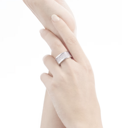 [⭐Lioran]ZERO 1 WITH PAVED DIAMONDS ON THE SPIRAL RING