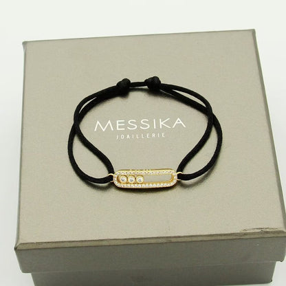 [⭐Lioran]Messika Care(s) pink cord pavé bracelet