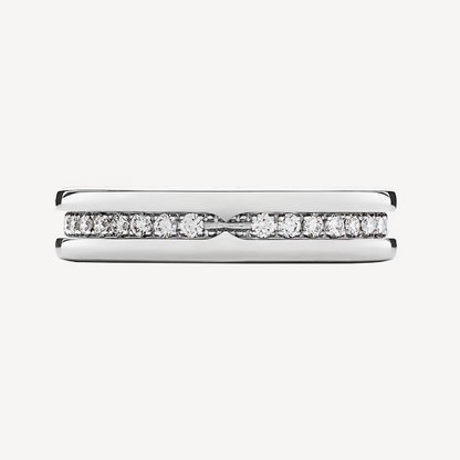 [⭐Lioran]ZERO 1 ONE-BAND PAVED DIAMONDS ON THE SPIRAL RING