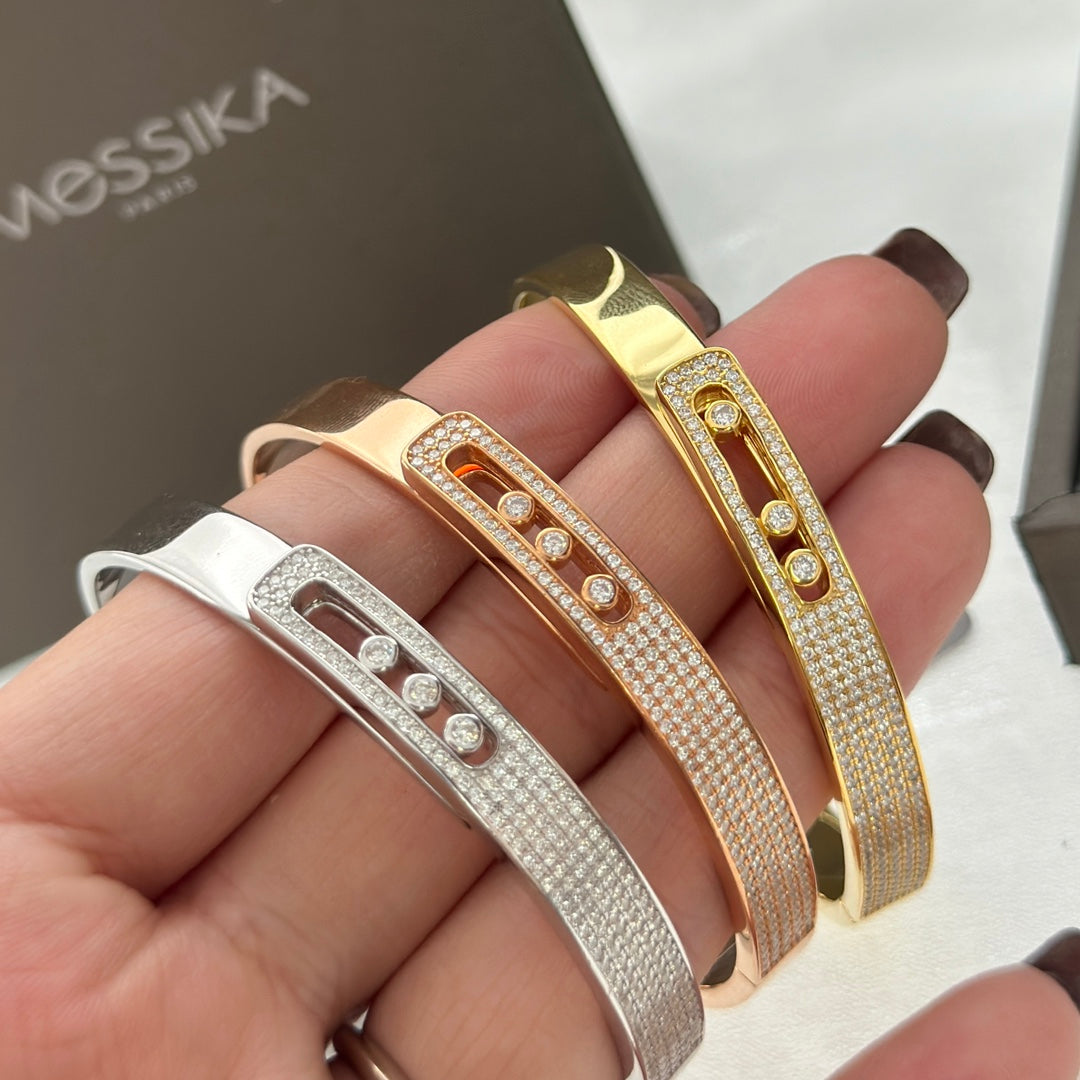 [⭐Lioran]Move Noa Rose Gold Pavé Diamond Bangle Bracelet