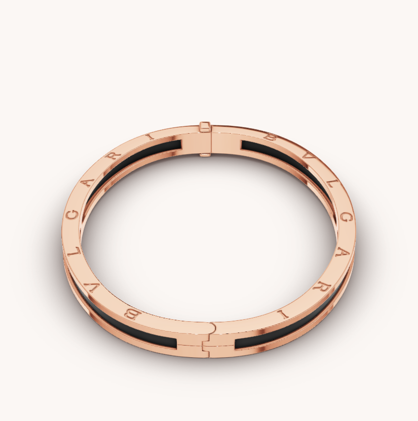 [⭐Lioran]ZERO 1 PINK GOLD WITH BLACK CERAMIC BRACELET