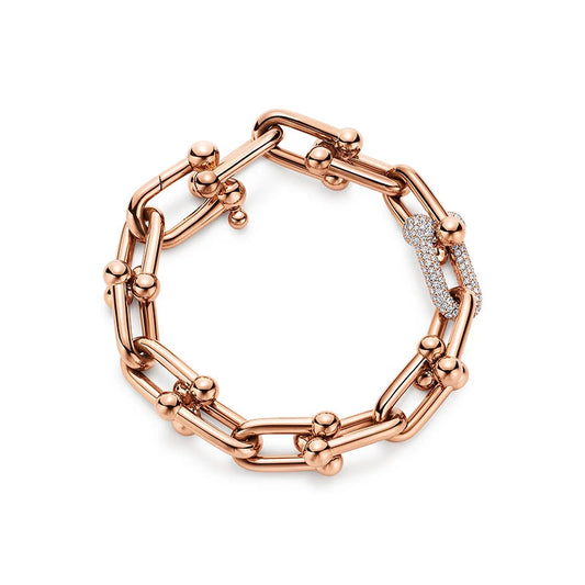 [Lioran]HARDWEAR BRACELET PINK GOLD AND SILVER DIAMOND