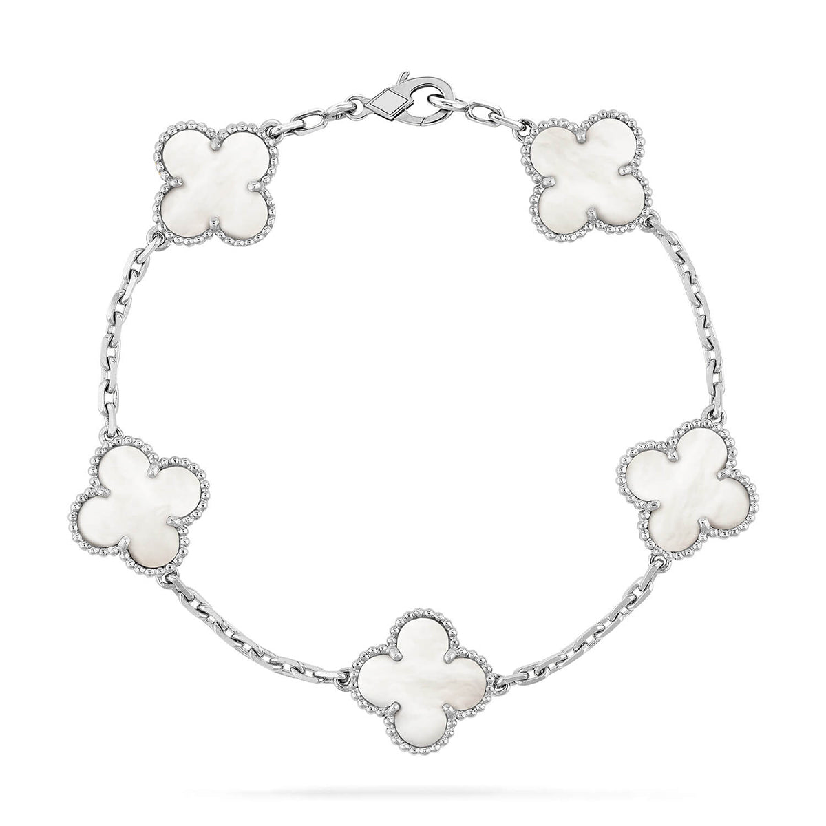 [⭐Lioran]CLOVER WHITE PEARL MOP 5 MOTIF BRACELET COLLECTION