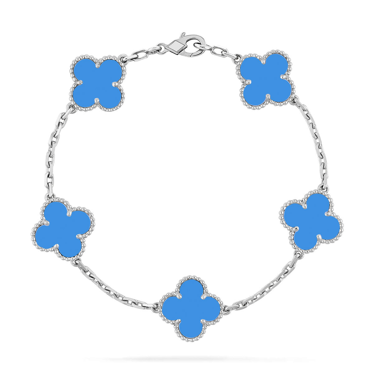 [⭐Lioran] CLOVER 5 MOTIF BLUE AGATE BRACELET COLLECTION