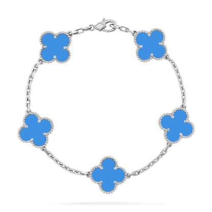 [⭐Lioran] CLOVER 5 MOTIF BLUE AGATE BRACELET COLLECTION
