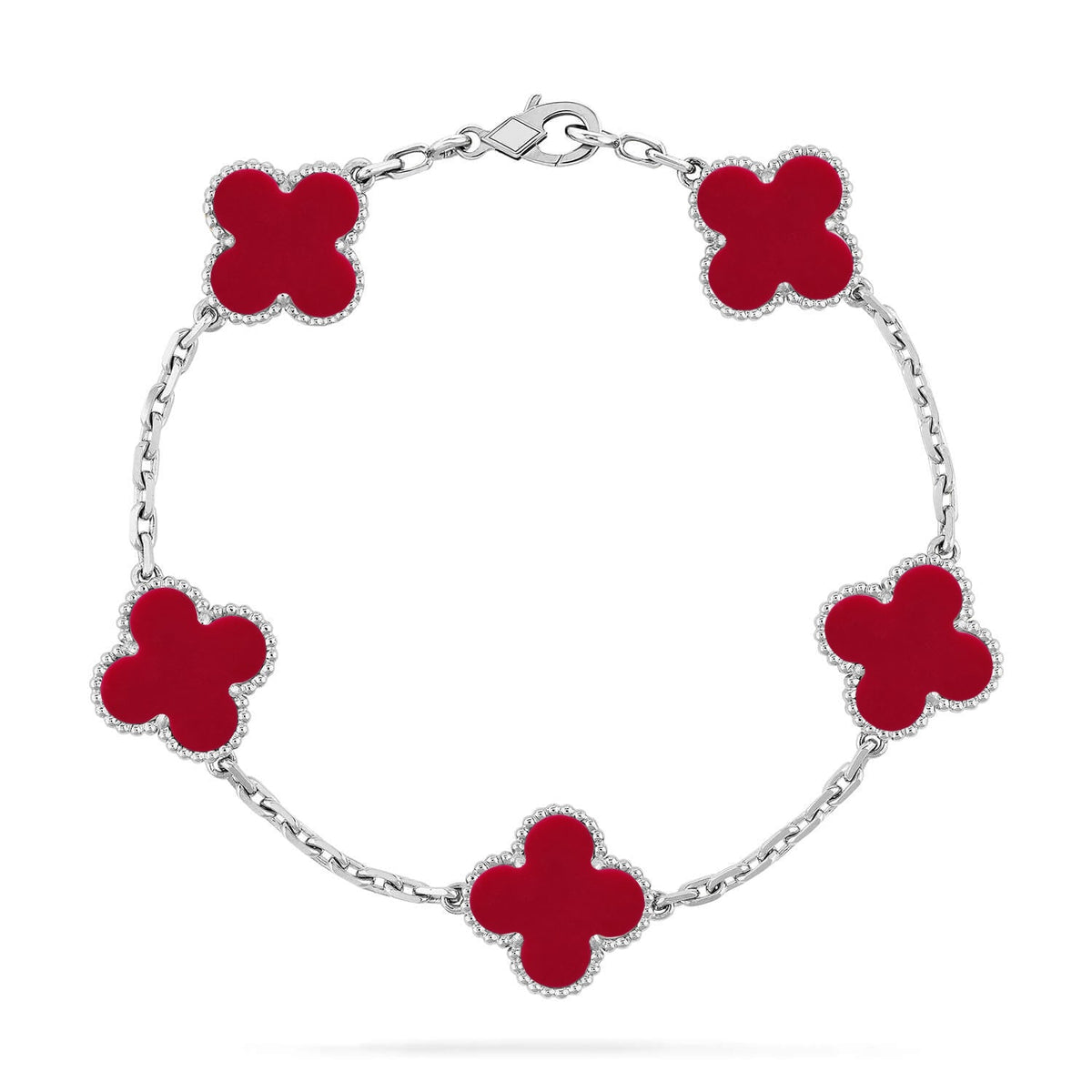 [⭐Lioran] CLOVER 5 MOTIF RED CORNELIAN BRACELET COLLECTION