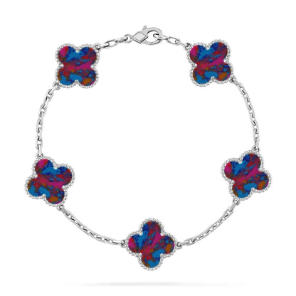 [⭐Lioran]CLOVER 5 MOTIF COLOR GEMSTONES BRACELET COLLECTION