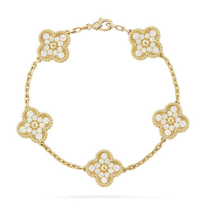 [⭐Lioran] CLOVER 5 MOTIF FULL DIAMOND BRACELET COLLECTION