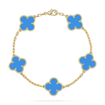[⭐Lioran] CLOVER 5 MOTIF BLUE AGATE BRACELET COLLECTION