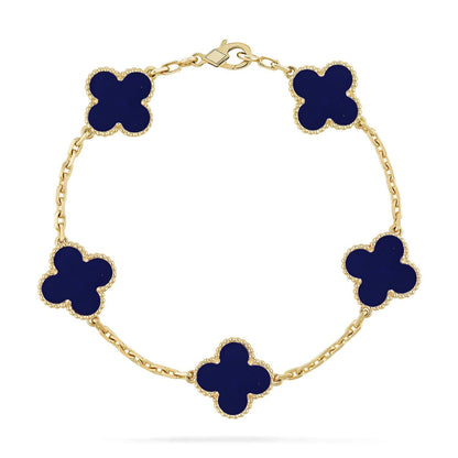 [⭐Lioran]CLOVER 5 MOTIF LAPIS LAZULI BRACELET COLLECTION