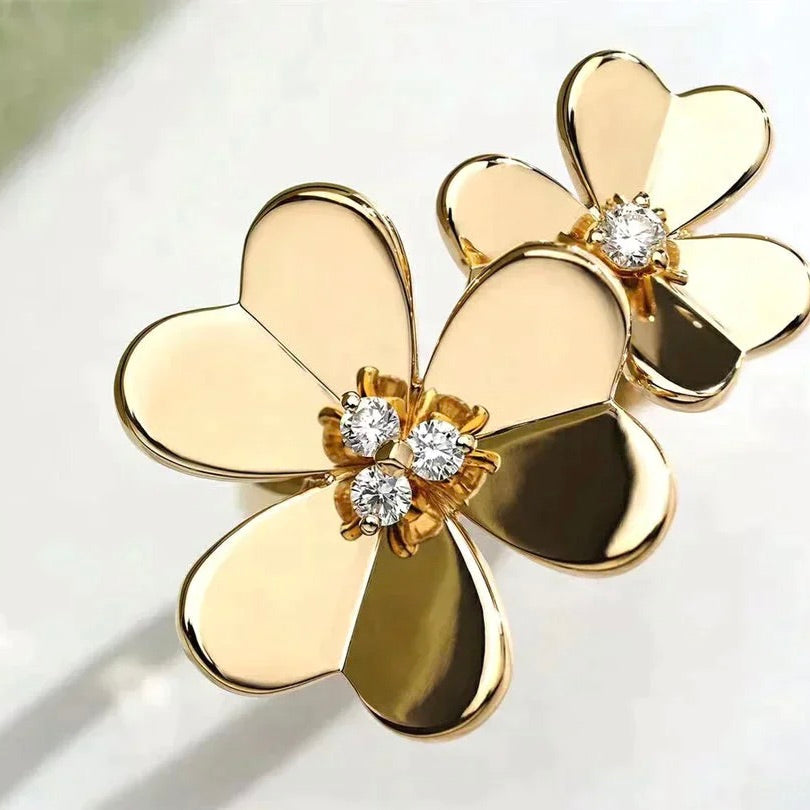[⭐Lioran]CLOVER COMOS GOLD DIAMOND RING