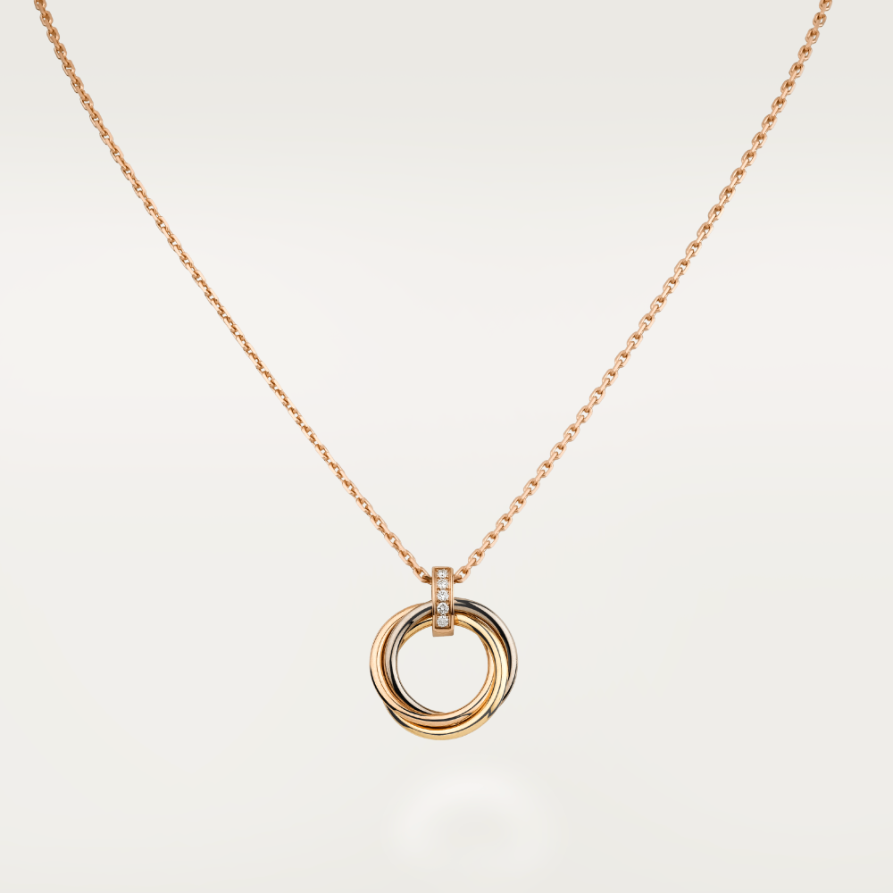 [⭐Lioran]TRINITY NECKLACE GOLD  DIAMONDS