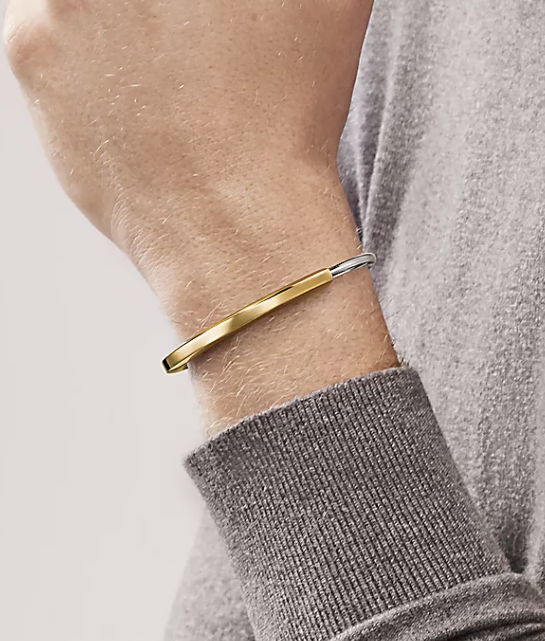 [Lioran]LOCK BRACELET YELLOW AND WHITE GOLD