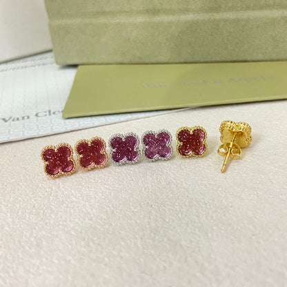 [⭐Lioran]2026 NEW MINI CLOVER 1 MOTIF  BUBBLE PINK ENAMEL