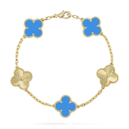 [⭐Lioran] CLOVER 5 MOTIF BLUE AGATE BRACELET COLLECTION