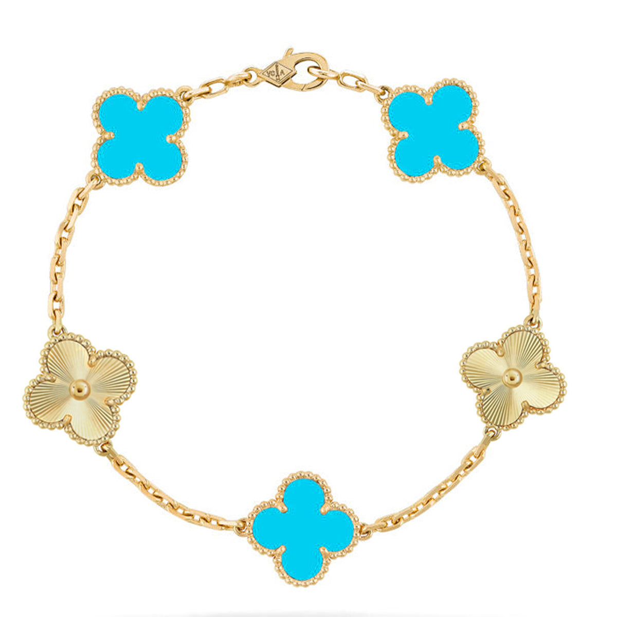[⭐Lioran] CLOVER 5 MOTIF TURQUOISE BRACELET COLLECTION