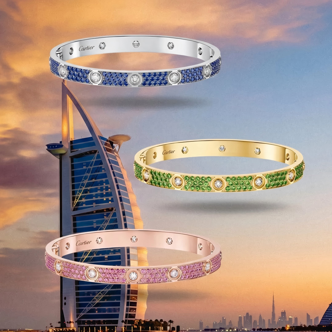 [⭐Lioran]2026 PAVE GEMSTONE LOVE BRACELET 6.1MM 10 DIAMONDS
