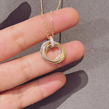[⭐Lioran]TRINITY NECKLACE GOLD  DIAMONDS