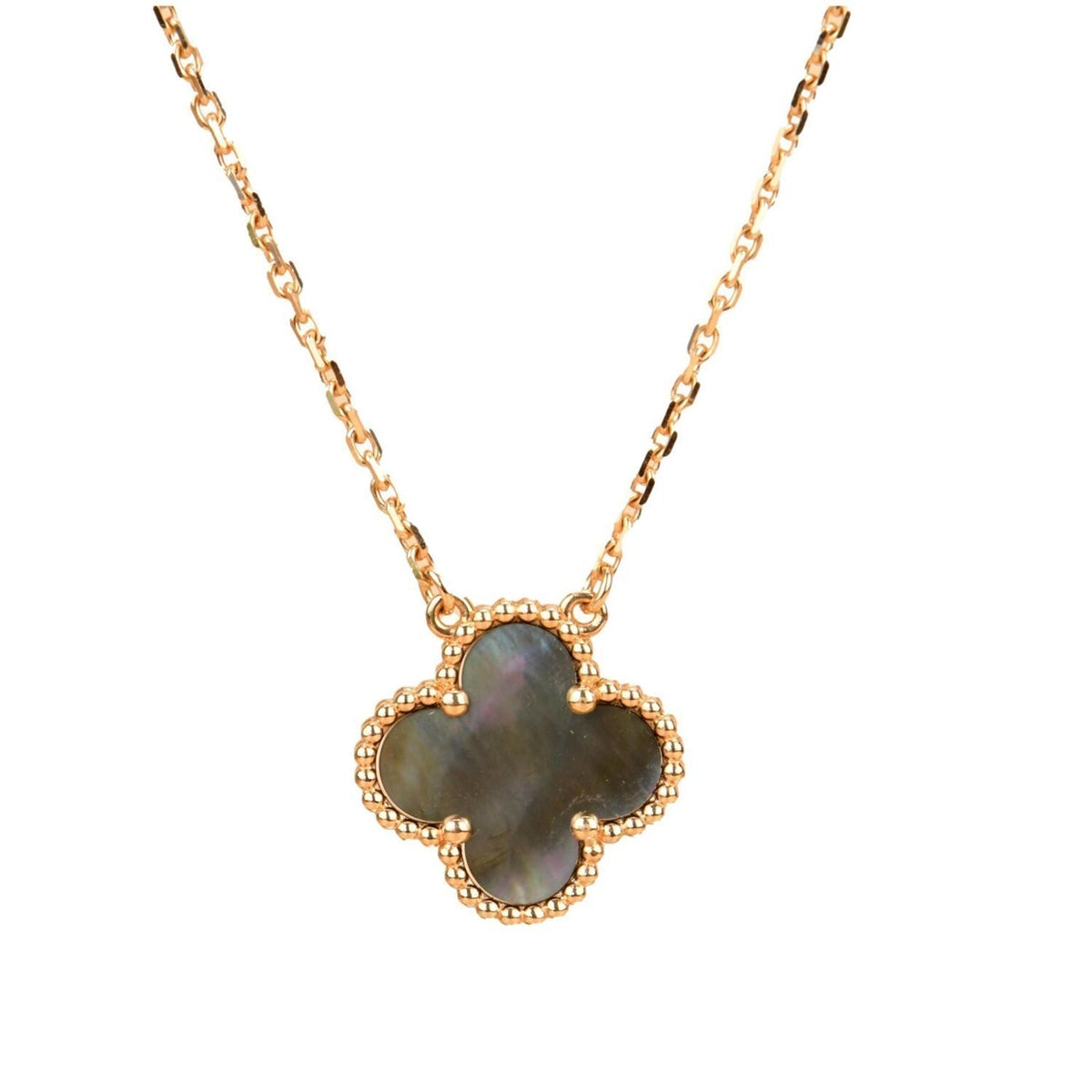 [⭐Lioran]CLOVER 15MM  GRAY MOTHER OF PEARL NECKLACE