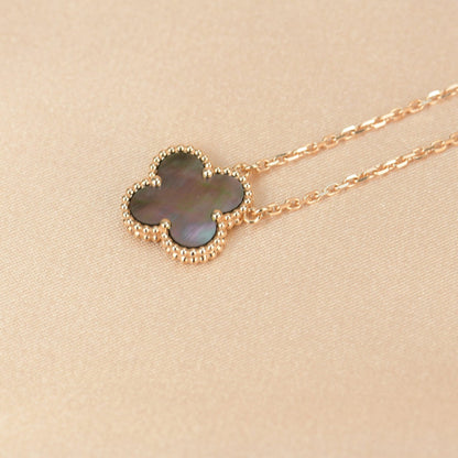 [⭐Lioran]CLOVER 15MM  GRAY MOTHER OF PEARL NECKLACE