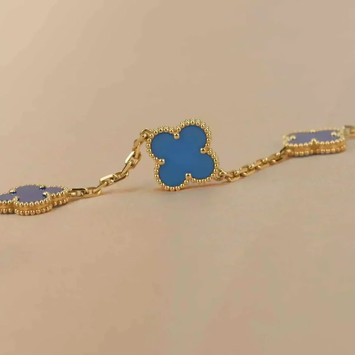 [⭐Lioran] CLOVER 5 MOTIF BLUE AGATE BRACELET COLLECTION