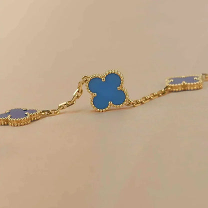 [⭐Lioran] CLOVER 5 MOTIF BLUE AGATE BRACELET COLLECTION