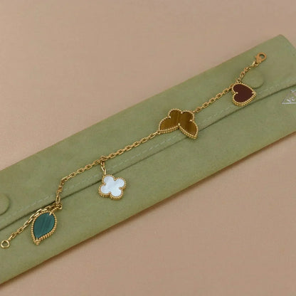[⭐Lioran]LUCKY SPRING 5 MOTIF GOLD BRACELET