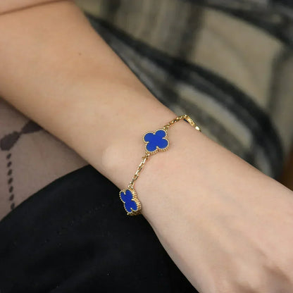 [⭐Lioran] CLOVER 5 MOTIF BLUE AGATE BRACELET COLLECTION