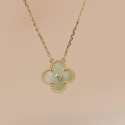 [⭐Lioran]CLOVER 15MM DIAMOND GOLD MOTHER OF PEARL NECKLACE