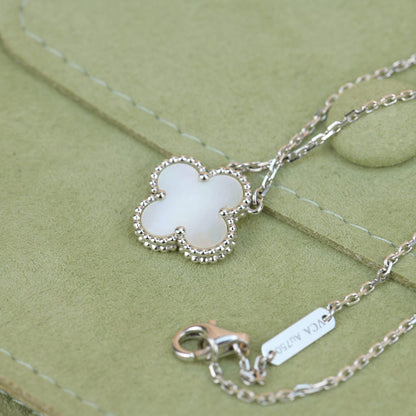 [⭐Lioran]CLOVER  15MM WHITE MOTHER-OF-PEARL SILVER
