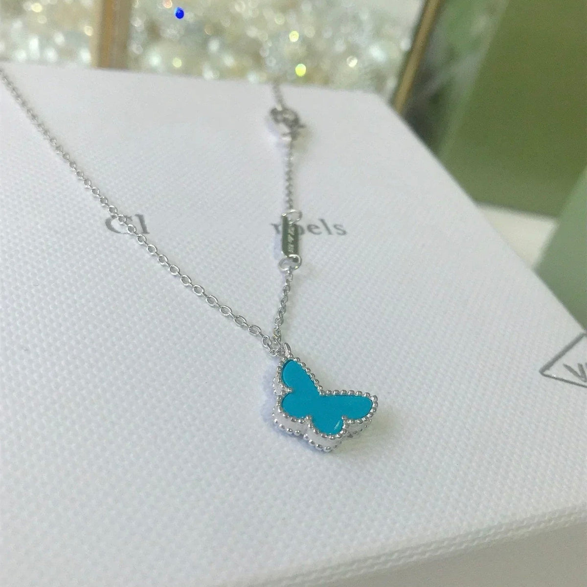[⭐Lioran]BUTTERFLY TURQUOISE BUTTERFLY BRACELET SILVER