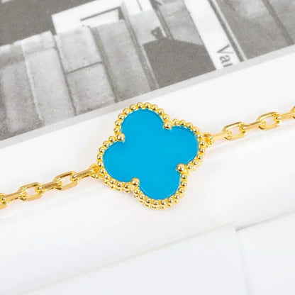 [⭐Lioran] CLOVER 5 MOTIF TURQUOISE BRACELET COLLECTION
