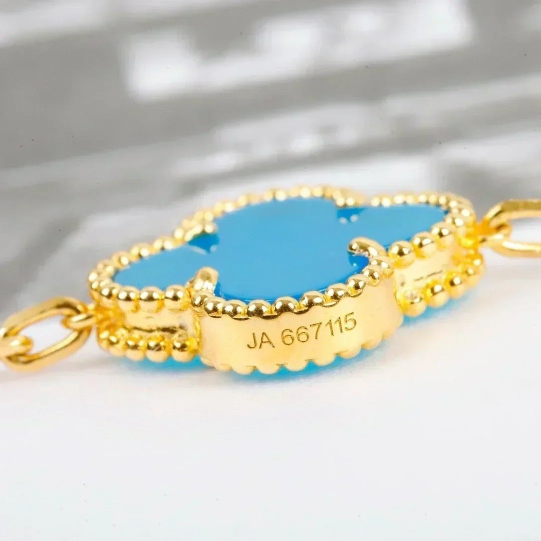 [⭐Lioran] CLOVER 5 MOTIF TURQUOISE BRACELET COLLECTION