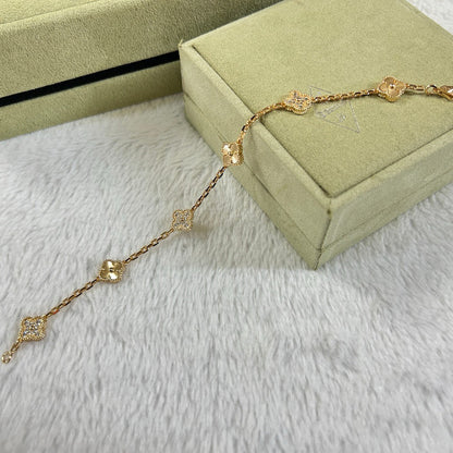 [⭐Lioran]CLOVER 6 MOTIF DIAMOND LASER BRACELET