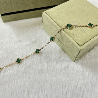 [⭐Lioran]CLOVER 6 MOTIF MALACHITE BRACELET