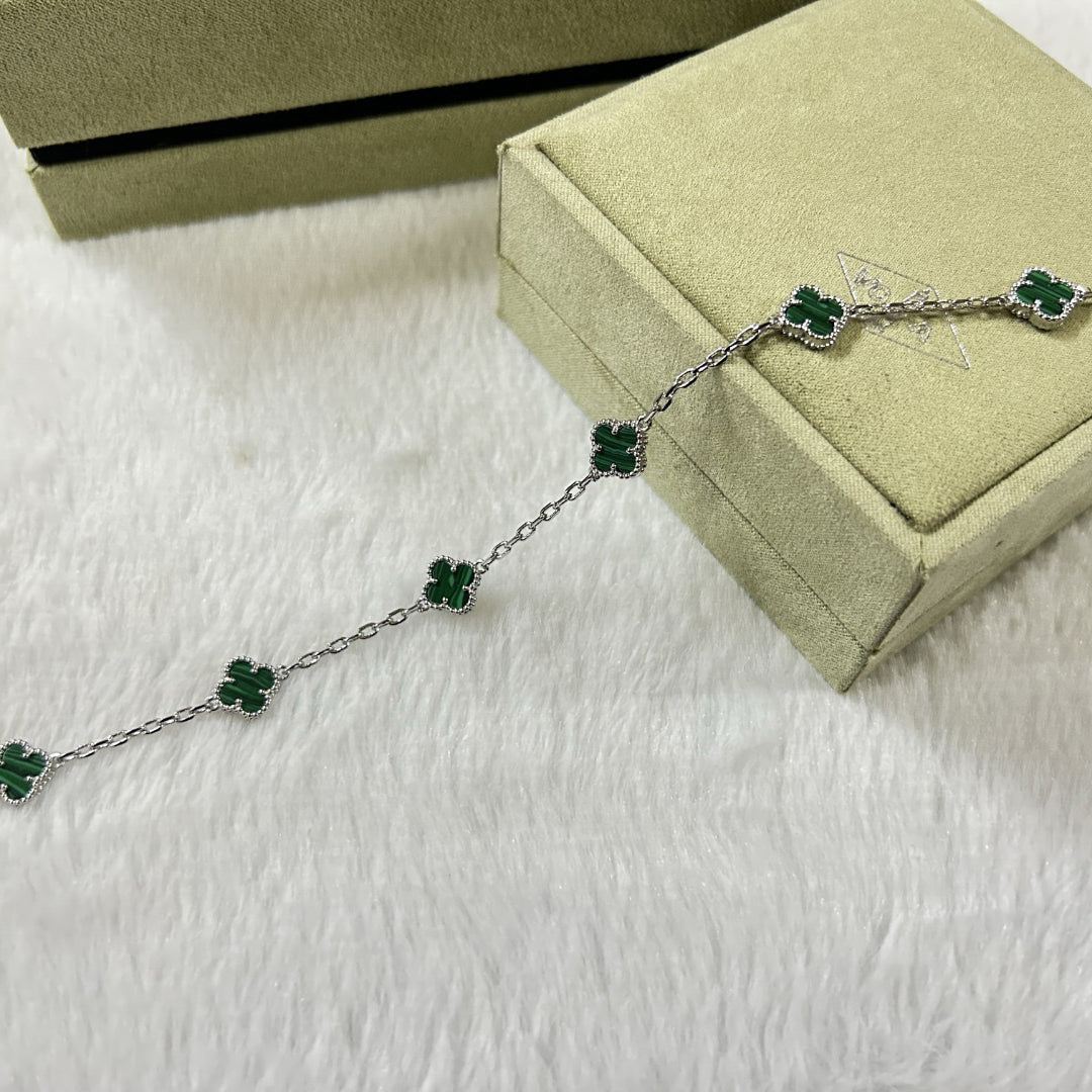 [⭐Lioran]CLOVER 6 MOTIF MALACHITE BRACELET