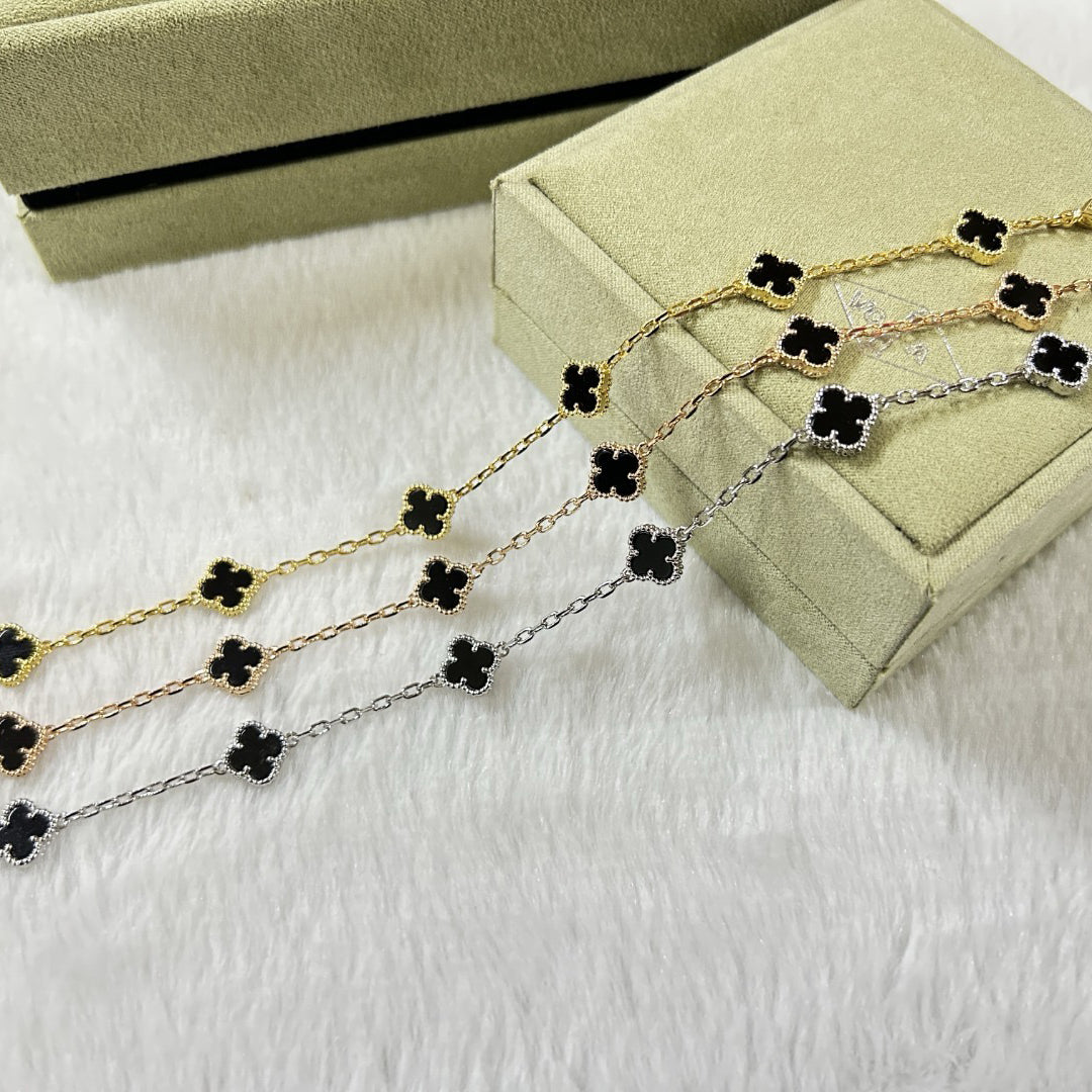 [⭐Lioran]CLOVER 6 MOTIF  ONYXS BRACELET