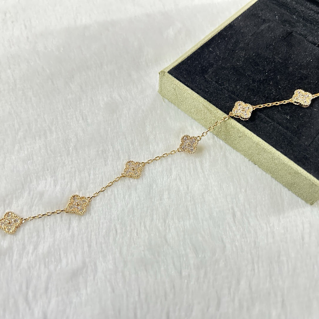 [⭐Lioran]CLOVER 6 MOTIF DIAMOND BRACELET