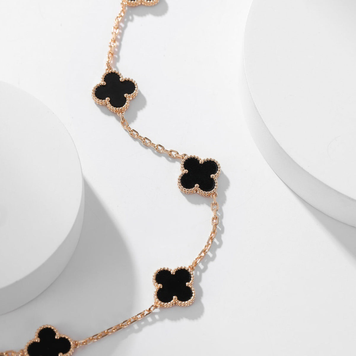 [⭐Lioran]CLOVER 10 MOTIFS ONYX NECKLACE