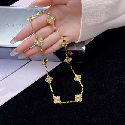 [⭐Lioran]CLOVER 10 MOTIFS LASER NECKLACE