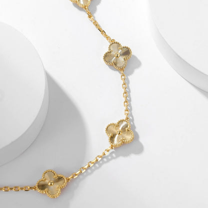 [⭐Lioran]CLOVER 10 MOTIFS LASER NECKLACE