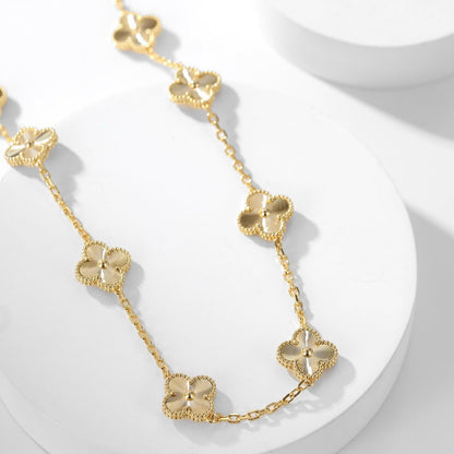 [⭐Lioran]CLOVER 10 MOTIFS LASER NECKLACE