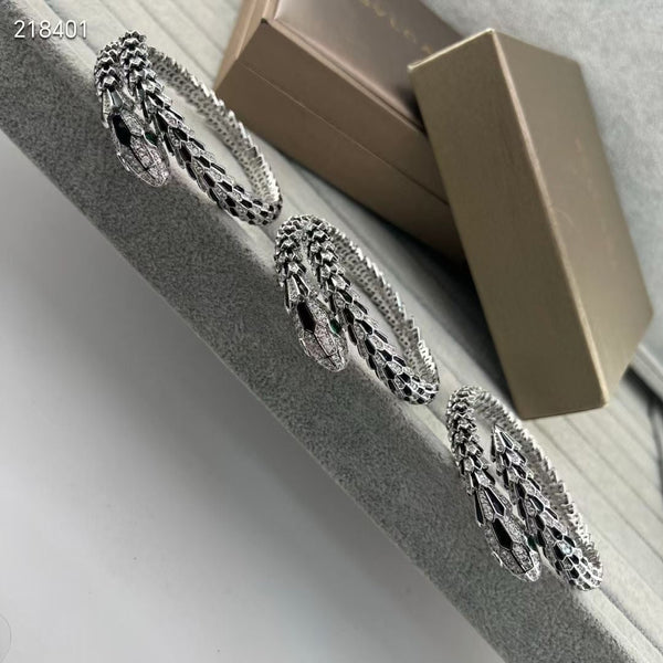 [⭐Lioran]NEW OBSIDIAN & DIAMOND SERPENT BRACELET